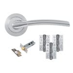 Eclipse Tifosi (62115) Polished Chrome/Satin Chrome Lever On Rose Latch Pack (3 Hinge)
