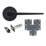 24652 Matt Black Monte Lever Latch Pack
