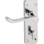 Chromaxe Lever On Backplate Polished Chrome Bathroom | Door Handle Set - Modern Design, (31808)