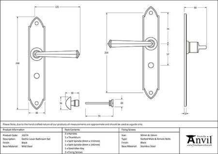 Black Gothic Lever Bathroom Set | 33274 - Image 2