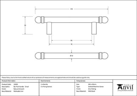 Natural Smooth 156mm Bar Pull Handle | 33350 - Image 2