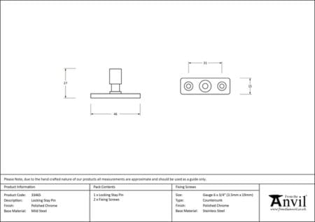 Polished Chrome Locking Stay Pin | 33465 - Image 2