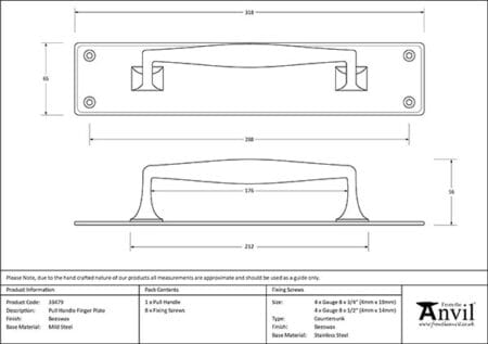 Beeswax Pull Handle on Backplate | 33479 - Image 2