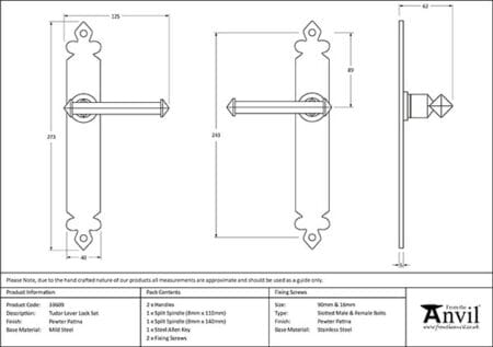 Pewter Tudor Lever Latch Set | 33609 - Image 2