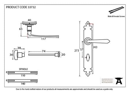 Pewter Cromwell Lever Bathroom Set | 33732 - Image 2
