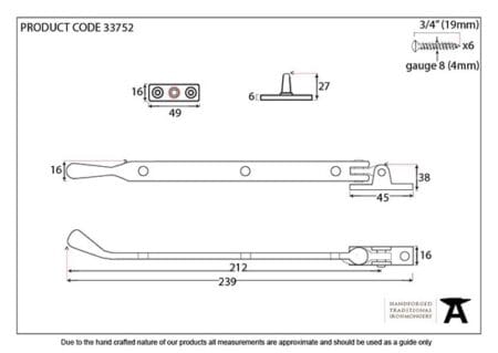 Polished Chrome 8" Peardrop Stay | 33752 - Image 2