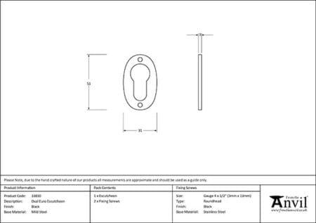 Black Oval Euro Escutcheon | 33830 - Image 2