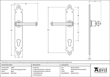 Beeswax Tudor Lever Espag. Lock Set | 33854 - Image 2