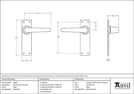 Black Deluxe Lever Latch Set | 33878 - Image 2