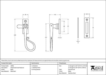 Black Shepherd's Crook Fastener | 33956 - Image 2