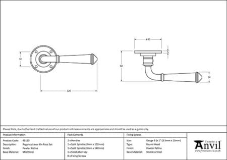 Pewter Regency Lever on Rose Set | 45120 - Image 2