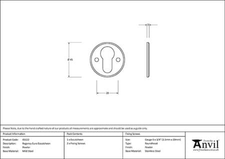 Pewter Regency Euro Escutcheon | 45122 - Image 2