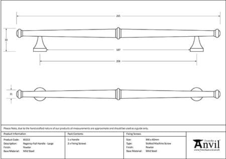 Pewter Regency Pull Handle - Large | 45153 - Image 2