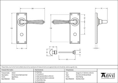 From the Anvil Aged Brass Hinton Lever Bathroom Set - Image 2
