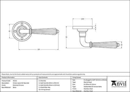Polished Chrome Hinton Lever on Rose Set | 45315 - Image 2