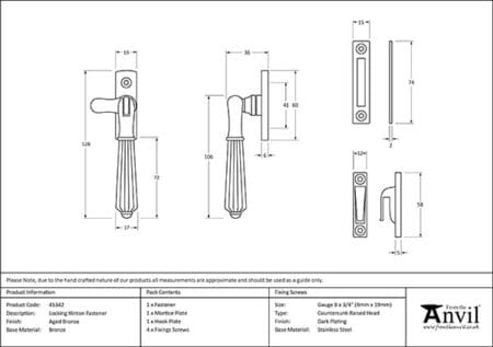 Aged Bronze Locking Hinton Fastener | 45342 - Image 2