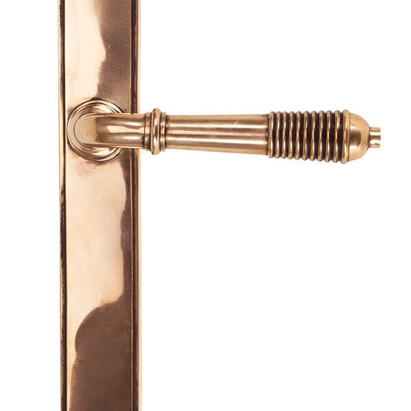 Polished Bronze Reeded Slimline Lever Latch Set | 45428