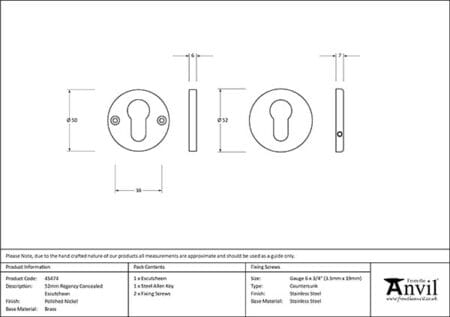 Polished Nickel 52mm Regency Concealed Escutcheon | 45474 - Image 2