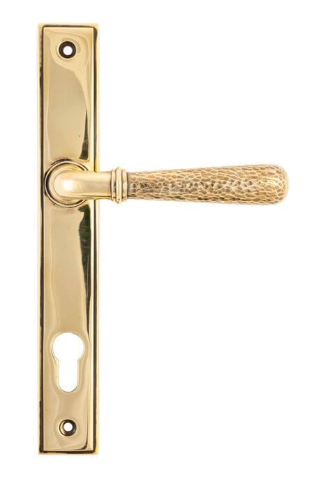 Aged Brass Hammered Newbury Slimline Espag. Lock Set | 45498