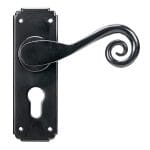 Black Monkeytail Lever Euro Lock Set | 45591