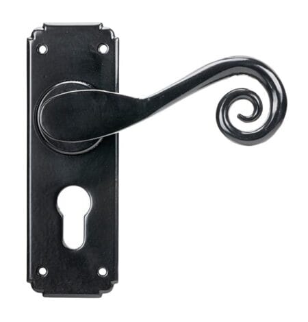Black Monkeytail Lever Euro Lock Set | 45591