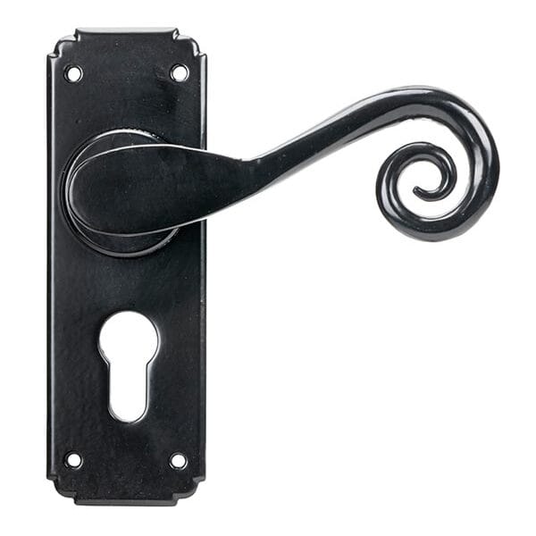 Black Monkeytail Lever Euro Lock Set | 45591