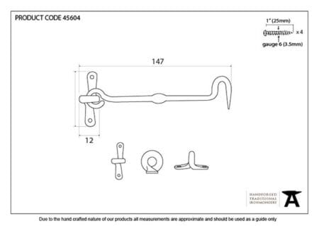External Beeswax 6" Forged Cabin Hook | 45604 - Image 2