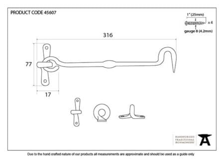 External Beeswax 12" Forged Cabin Hook | 45607 - Image 2