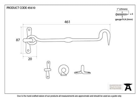 External Beeswax 18" Forged Cabin Hook | 45610 - Image 2