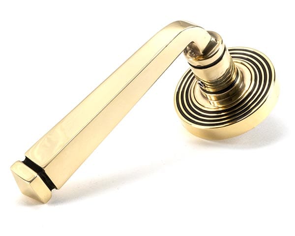 Aged Brass Avon Round Lever on Rose Set (Beehive) | 45613