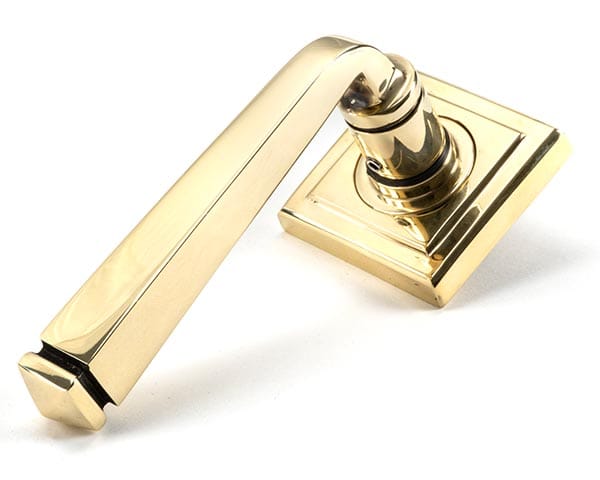 Aged Brass Avon Round Lever on Rose Set (Square) | 45614