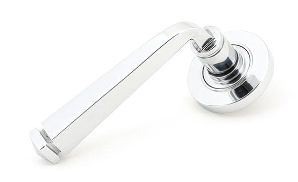 Polished Chrome Avon Round Lever on Rose Set (Plain) | 45615