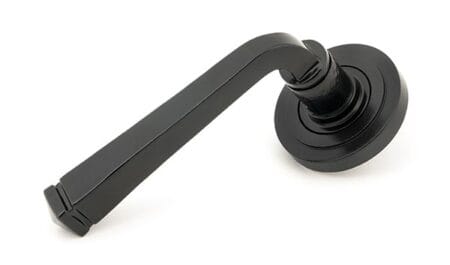Black Avon Round Lever on Rose Set (Art Deco) | 45624
