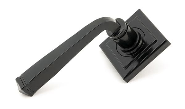 Black Avon Round Lever on Rose Set (Square) | 45626