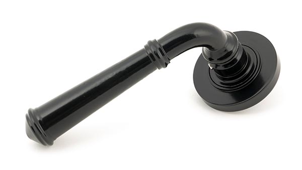 Black Regency Lever on Rose Set (Plain) | 45635