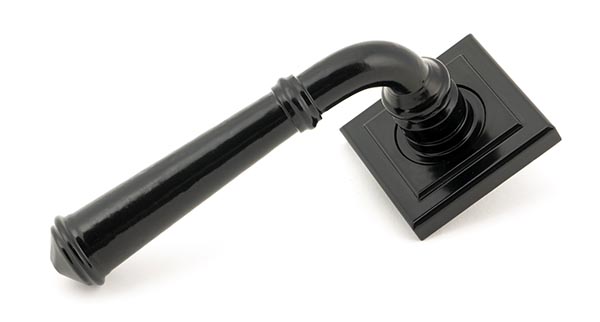 Black Regency Lever on Rose Set (Square) | 45638