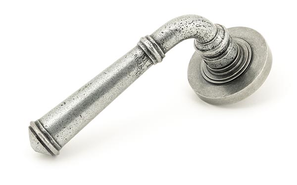 Pewter Regency Lever on Rose Set (Plain) | 45643