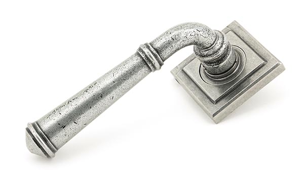 Pewter Regency Lever on Rose Set (Square) | 45646