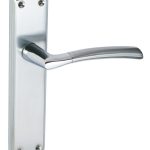 Tifosi Design Lever On Plate Polished Chrome/Satin Chrome - Euro Profile | Door Handle Set - Modern Design, (63144)