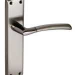 Tifosi Design Lever On Plate Black Nickel/Satin Nickel - Latch | Door Handle Set - Modern Design, (63146)