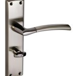 Tifosi Design Lever On Plate Black Nickel/Satin Nickel - Bathroom | Door Handle Set - Modern Design, (63147)