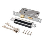 Eclipse CE, UKCA 3L Mortice Sashlock 63mm NP | Door Lock Mechanism - High Security, Mortice Lock, CE/UKCA Certified (71011)