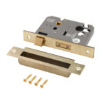 Eclipse CE, UKCA Euro Profile Sashlock Case 76mm PB | Door Lock Mechanism - High Security, Mortice Lock, CE/UKCA Certified, Polished Brass (71094)