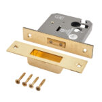 Eclipse CE, UKCA Euro Profile Deadlock Case 76mm PB | Door Lock Mechanism - High Security, Mortice Lock, CE/UKCA Certified, Polished Brass (71098)