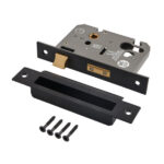 Eclipse CE, UKCA Euro Profile Sashlock Case 76mm BLK | Door Lock Mechanism - High Security, Mortice Lock, CE/UKCA Certified, Black Finish (71521)
