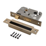 Eclipse CE, UKCA Euro Profile Sashlock Case 76mm AB | Door Lock Mechanism - High Security, Mortice Lock, CE/UKCA Certified (71541)