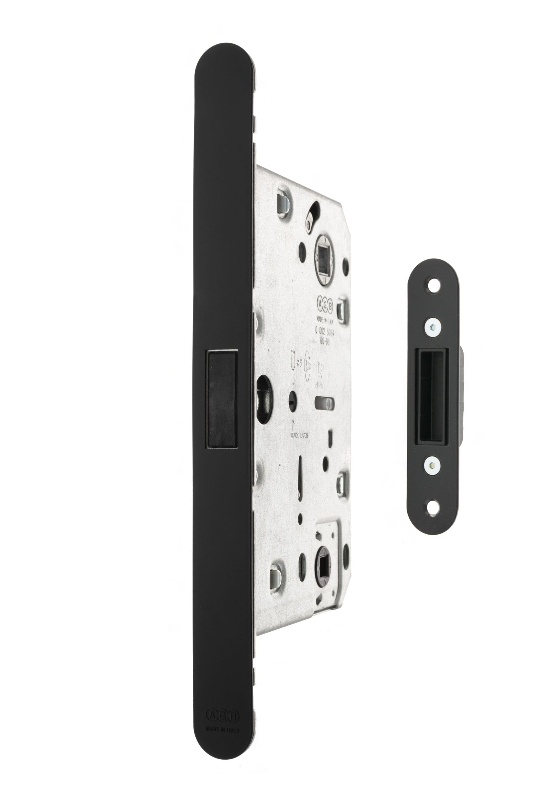AGBMLWCMB_AGB-MAGNETIC-BATHROOM-LOCK_MATT-BLACK_HR.jpg Atlantic Matt Black AGB Revolution XT Magnetic Bathroom Lock 60mm backset - (AGBMLWCMB) - Image 1