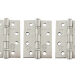 Atlantic Satin Stainless Steel Atlantic Ball Bearing Hinges Grade 13 Fire Rated 4" X 3" X 3mm set of 3 - (AH1433SSS(3))