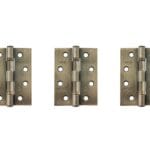 Antique Brass Atlantic Ball Bearing Hinges Grade 11 Fire Rated 4" x 3" x 2.5mm set of 3 - (AHG111433AB(3))