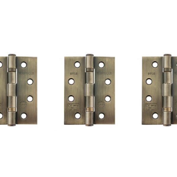 Antique Brass Atlantic Ball Bearing Hinges Grade 11 Fire Rated 4" x 3" x 2.5mm set of 3 - (AHG111433AB(3))
